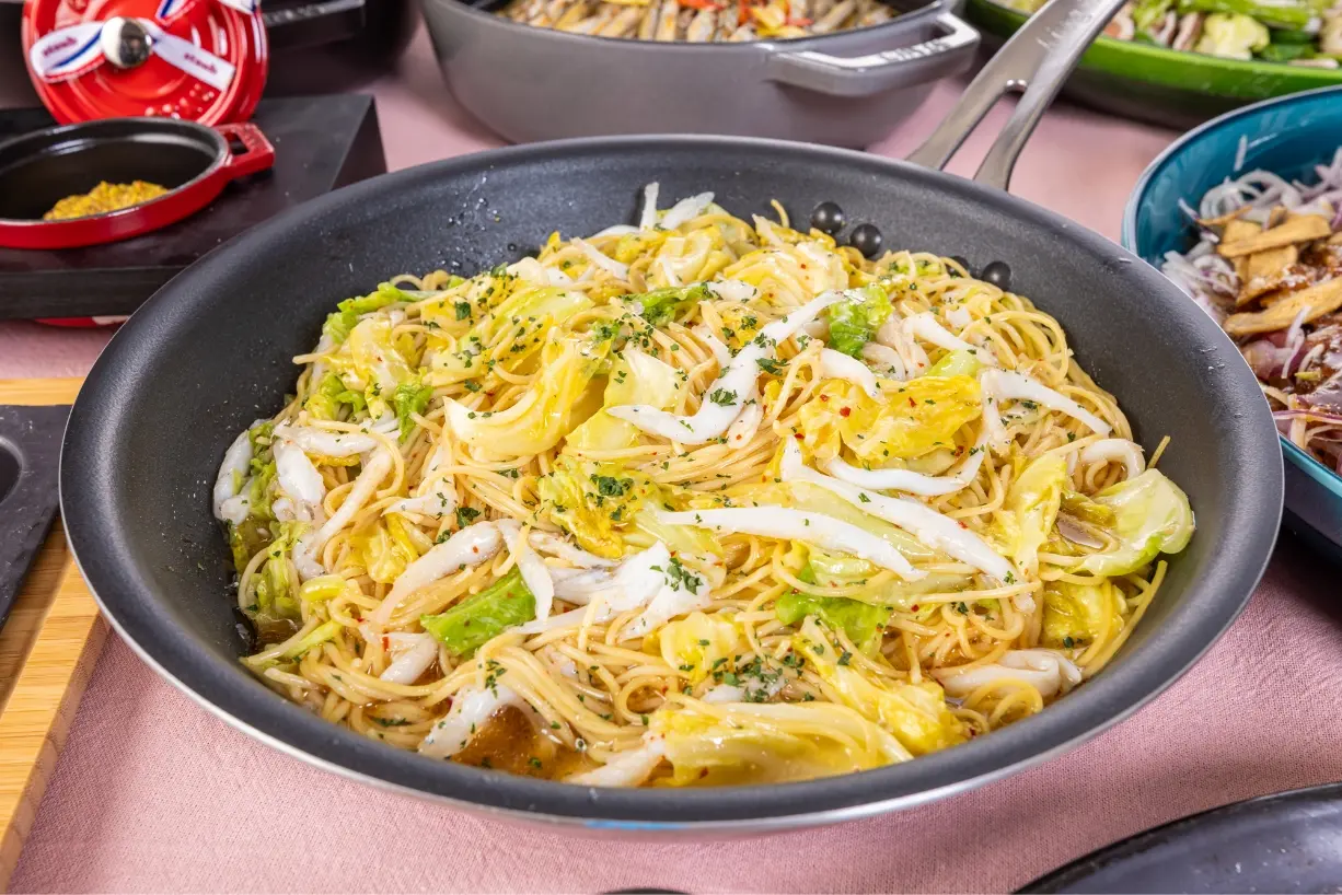 しらすと春キャベツのペペロンチーノ