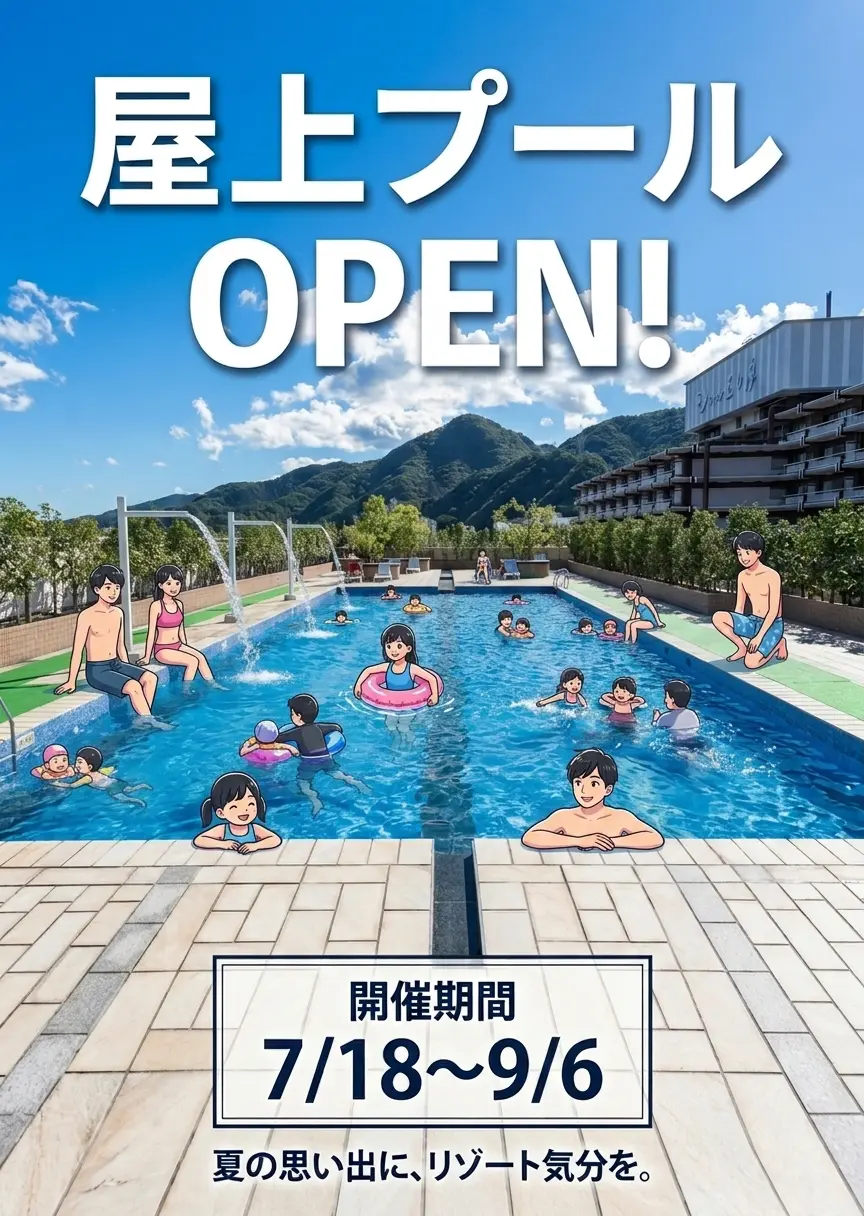 屋上プールOPEN!